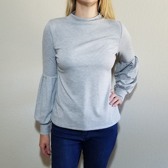 Ann Taylor Tops - ANN TAYLOR NWOT GRAY LONG SLEEVE TOP SMALL